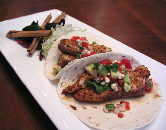 Blackened Mahi Taco’s, Shredded Lettuce, Avocado-Pico de Gallo