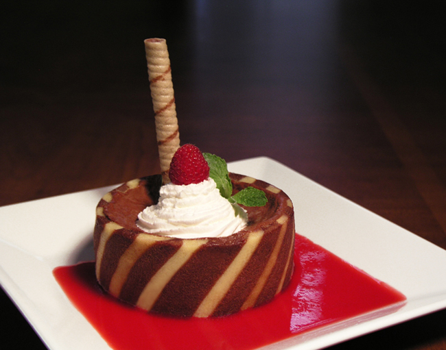 Chocolate Mousse with Raspberry Sauce 