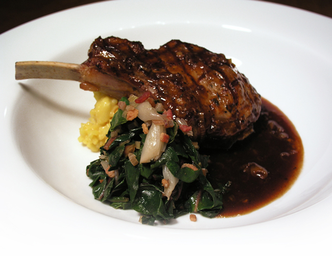 Grilled Stuffed Veal Chop with Morel Mushroom Glace de Viande 