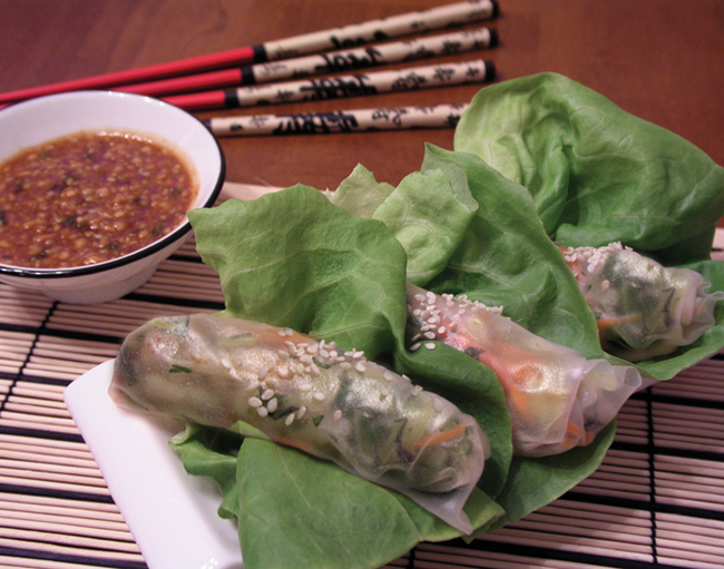 Gulf Shrimp Summer Rolls with Cashew Dipping Sauce 